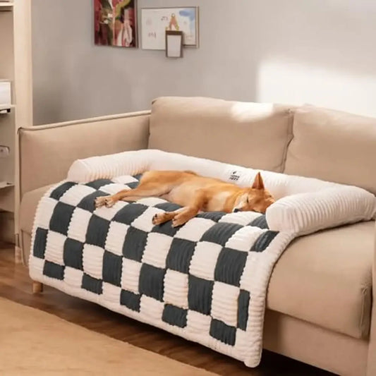 Cozy Plaid Washable Pet Couch Cover Mat