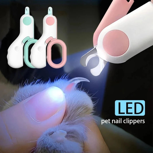Professional Pet Nail Clipper LED Light Pet Nail Clipper Claw Grooming Scissors