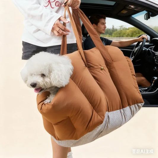 3-in-1 Leather Travel Bed for small & large dog