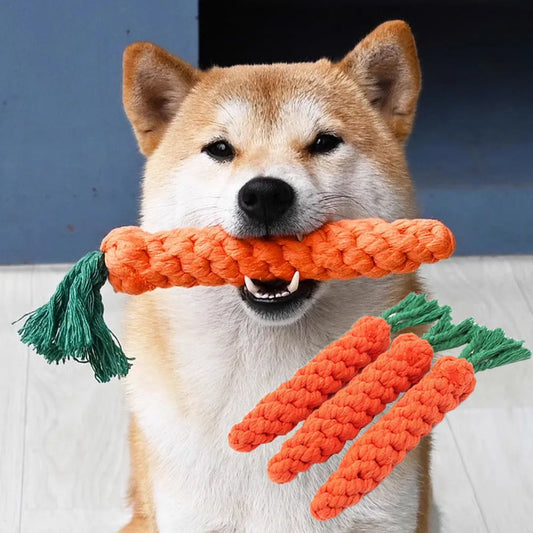 Carrot Chew Rope – Durable Teeth Cleaning Toy for Dogs