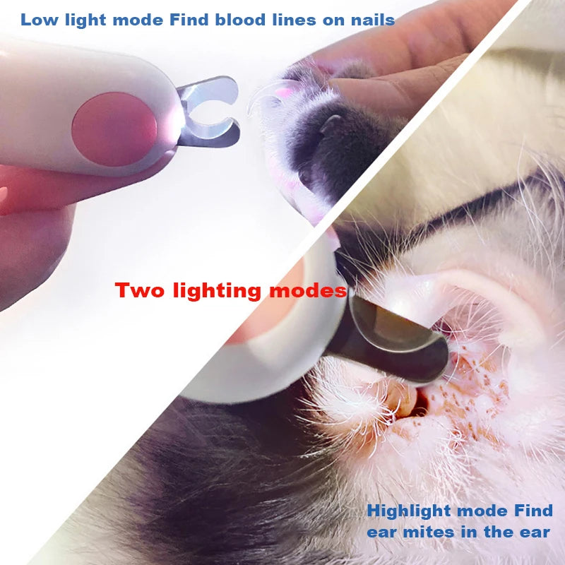 Professional Pet Nail Clipper LED Light Pet Nail Clipper Claw Grooming Scissors