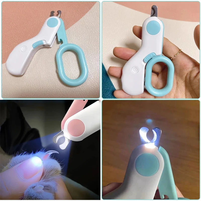 Professional Pet Nail Clipper LED Light Pet Nail Clipper Claw Grooming Scissors