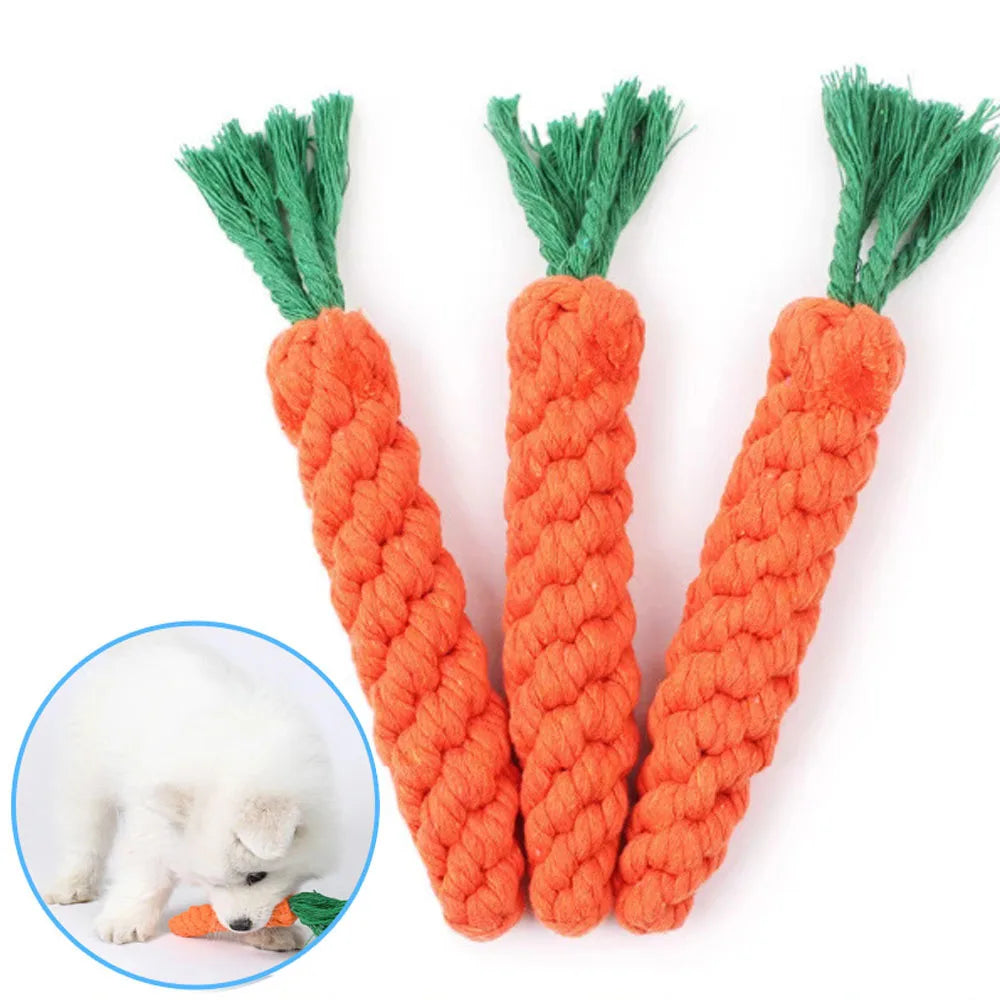 Carrot Chew Rope – Durable Teeth Cleaning Toy for Dogs