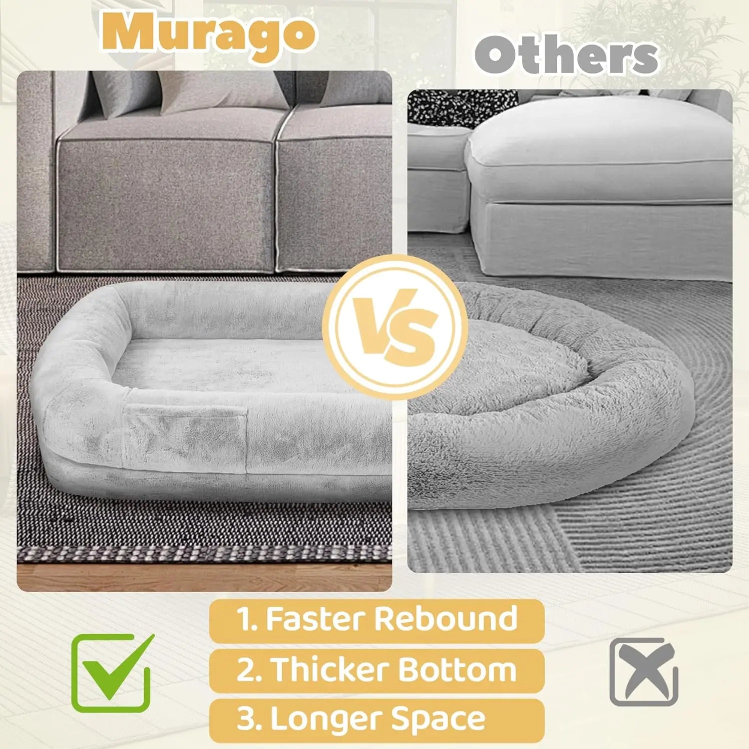 SnugglePod XL™ – Human-Sized Dog Bed with Waterproof Cover
