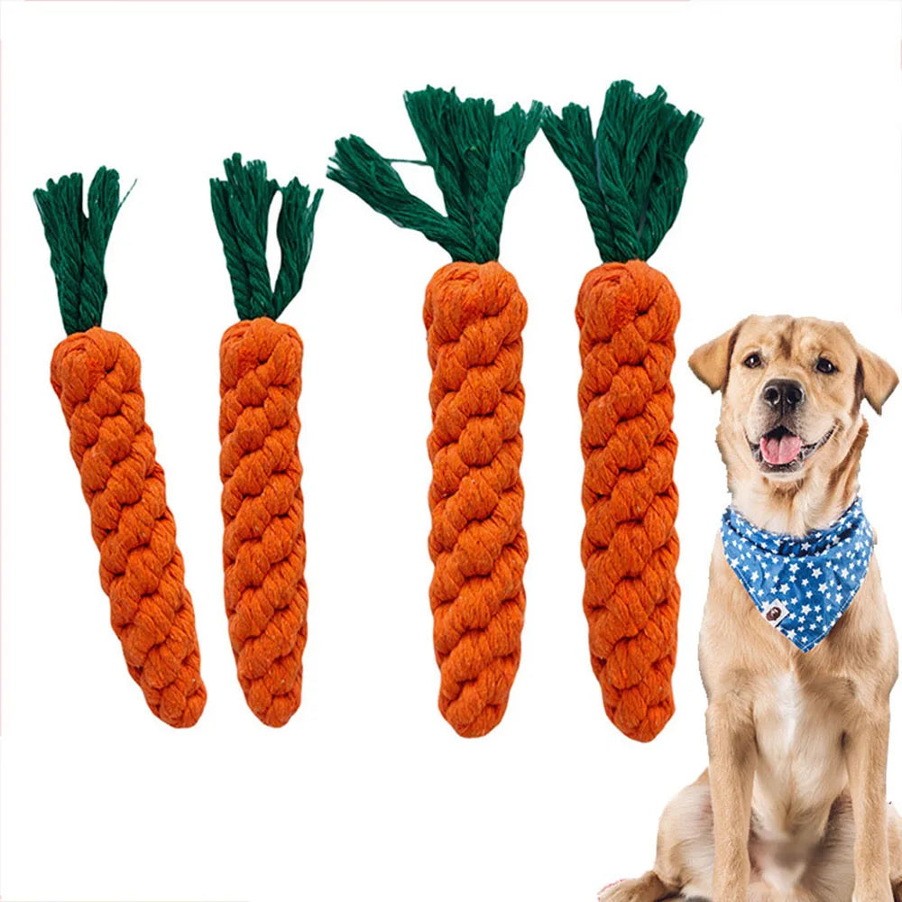 Carrot Chew Rope – Durable Teeth Cleaning Toy for Dogs