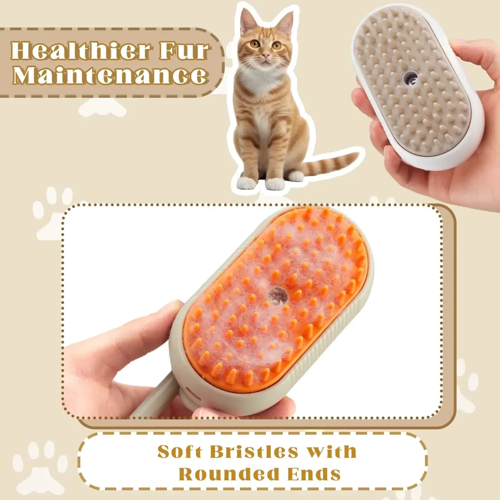 3-in-1 Steam Groom Brush
