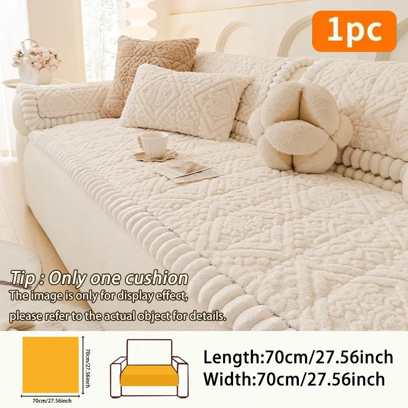 1PC-Polar fleece sofa cushion 2025 new four-season non-slip cushion bohemian plush living room special inline cushion