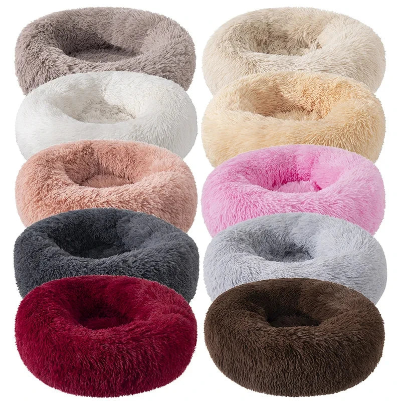 WhiskerCloud™ – Plush Donut Cat Bed, All-Size Friendly