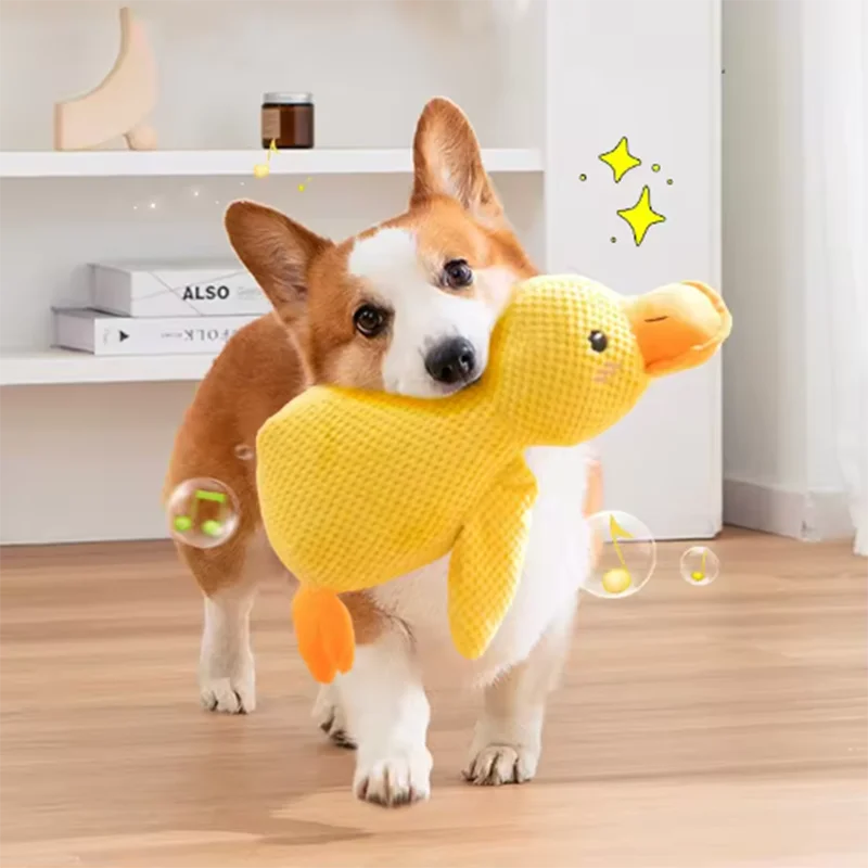 Bouncy Duck Bite Toy – Tough Plush for Grinding & Playtime