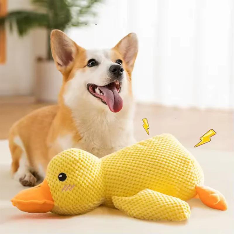Bouncy Duck Bite Toy – Tough Plush for Grinding & Playtime