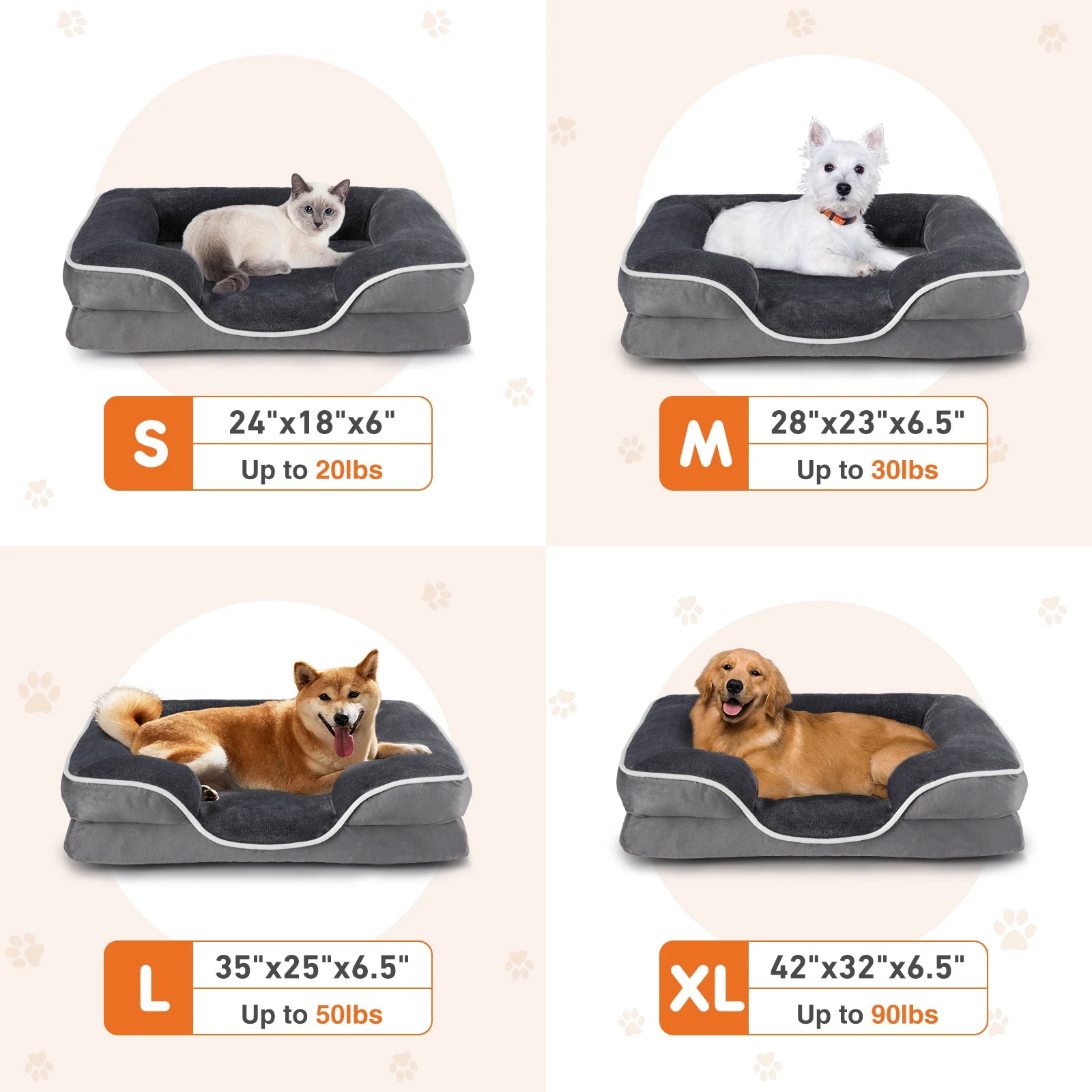JHK ProForm™ – Orthopedic Dog Bed for Small Pets