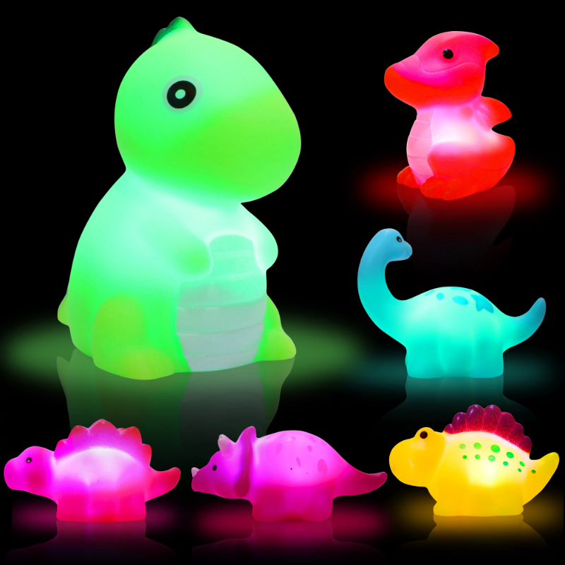 Light-up Bath Toys🦖🧜‍♀️for Kids 3-8, Glow in the Water 🌊✨