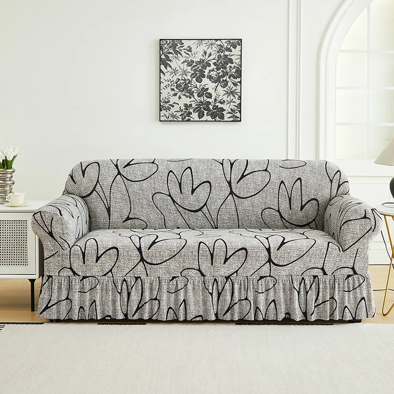 SkirtFit Printed Full Sofa Cover