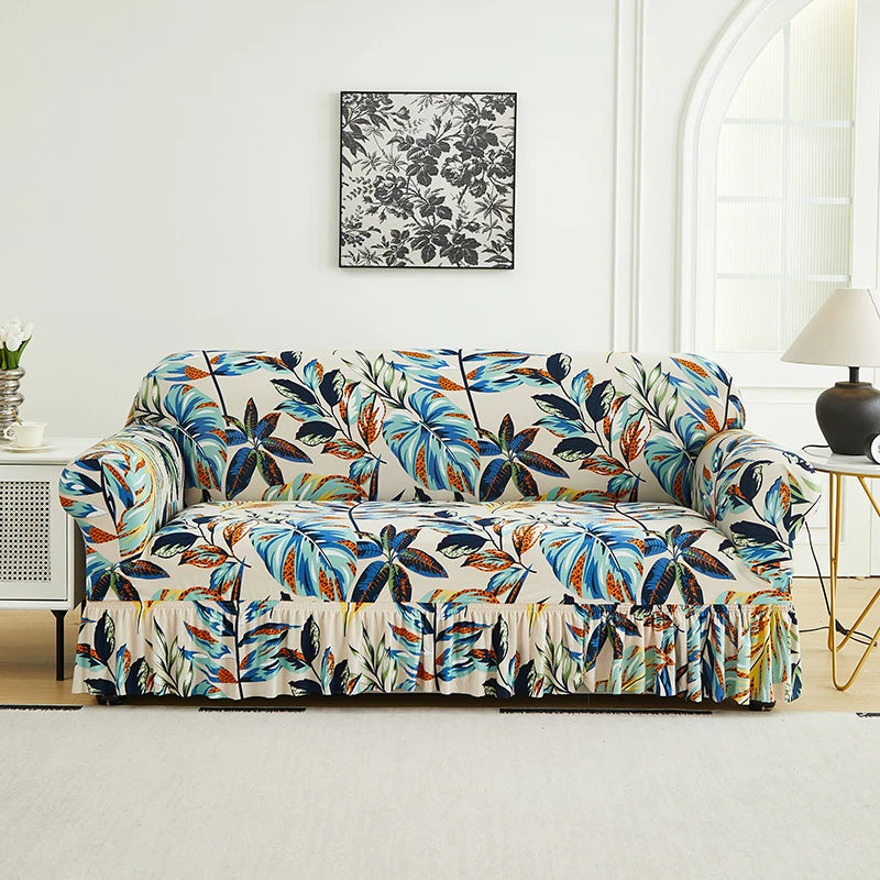 SkirtFit Printed Full Sofa Cover