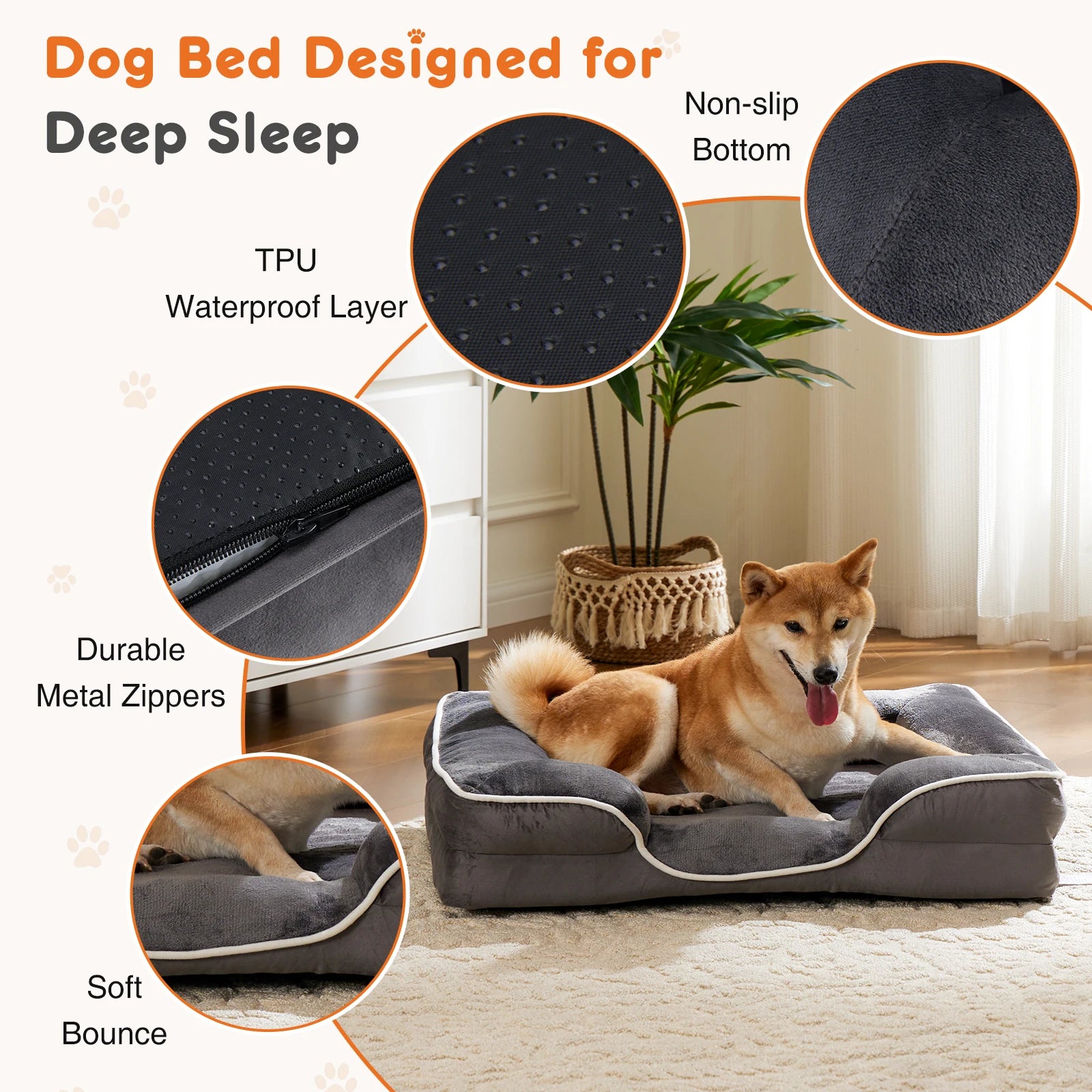 JHK ProForm™ – Orthopedic Dog Bed for Small Pets
