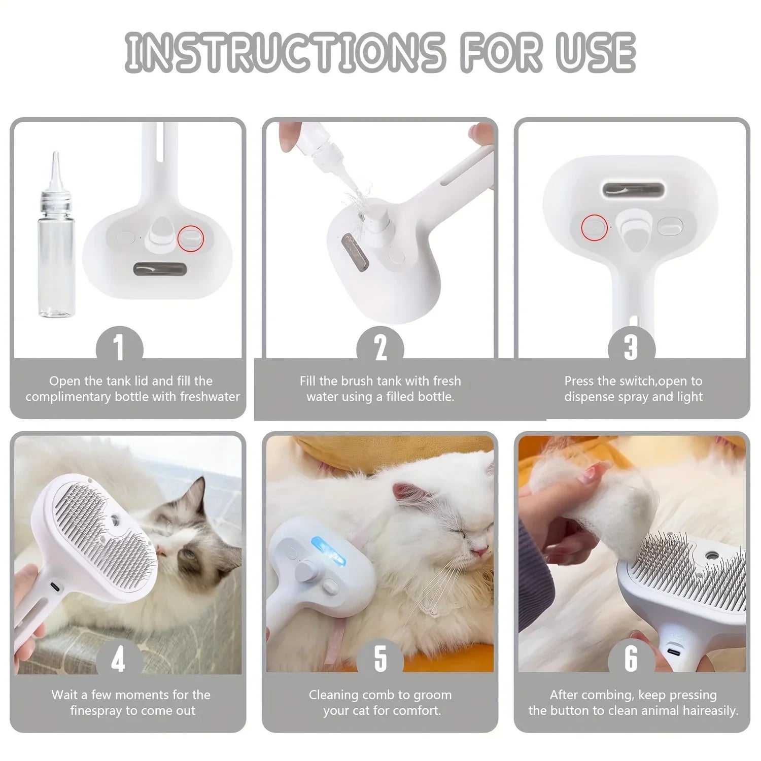 3-in-1 Steam Groom Brush