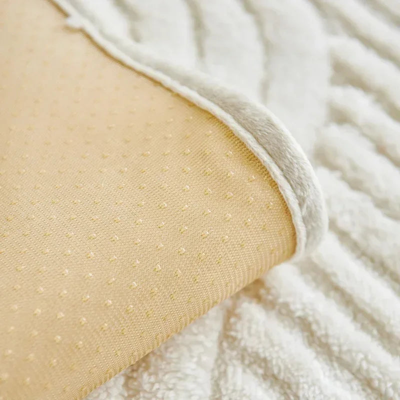WavePlush Striped Sofa Cover