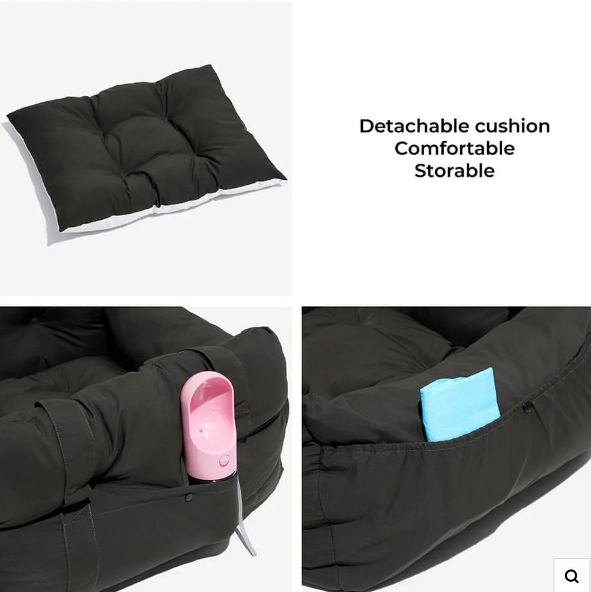 Portable Leisure Outing Pet Bolster Large Dog Car Seat Bed