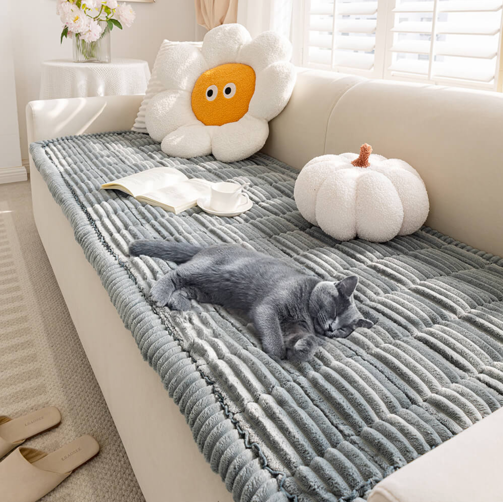 WarmStripe Quilted Sofa Pad
