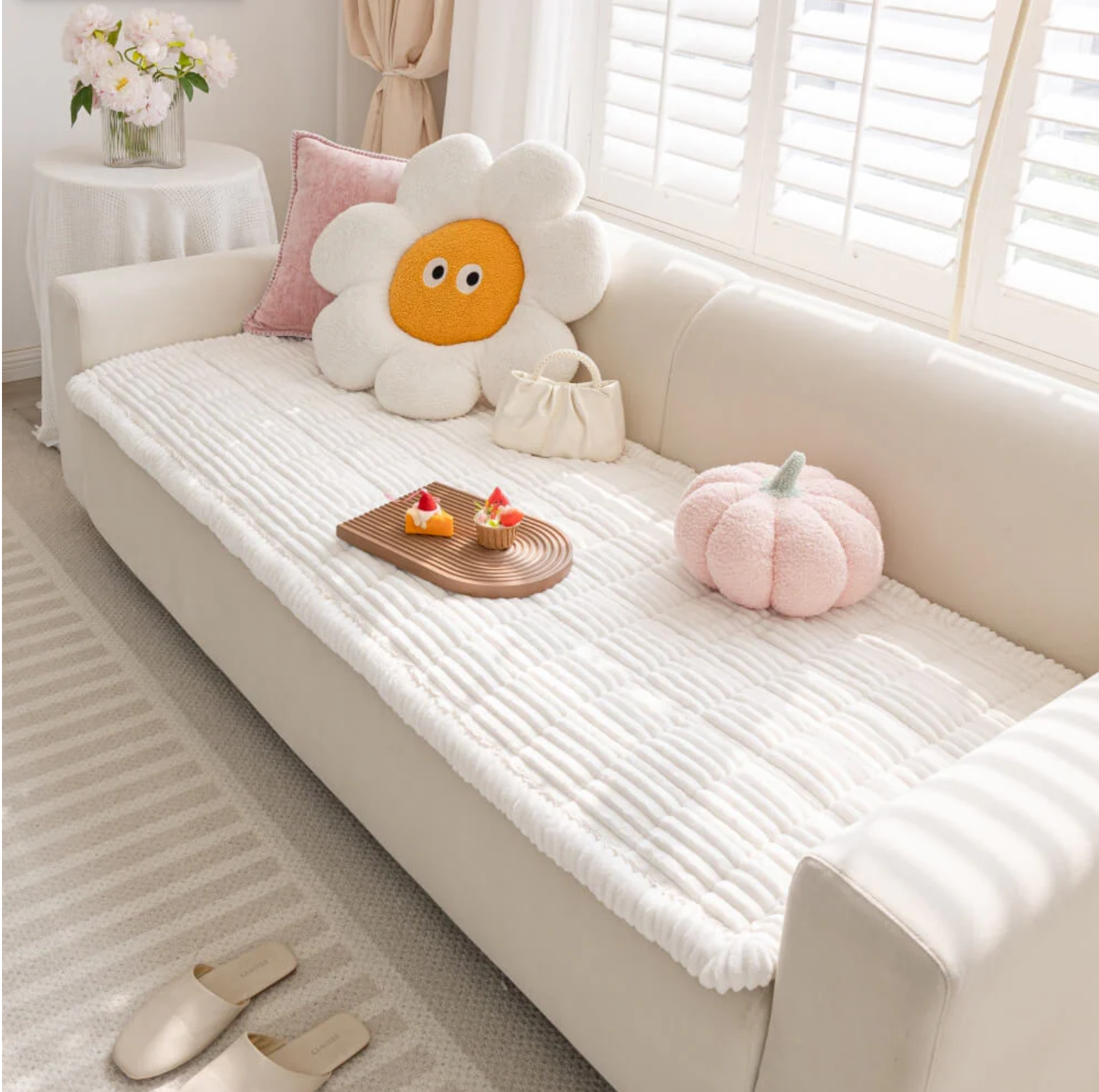 WarmStripe Quilted Sofa Pad