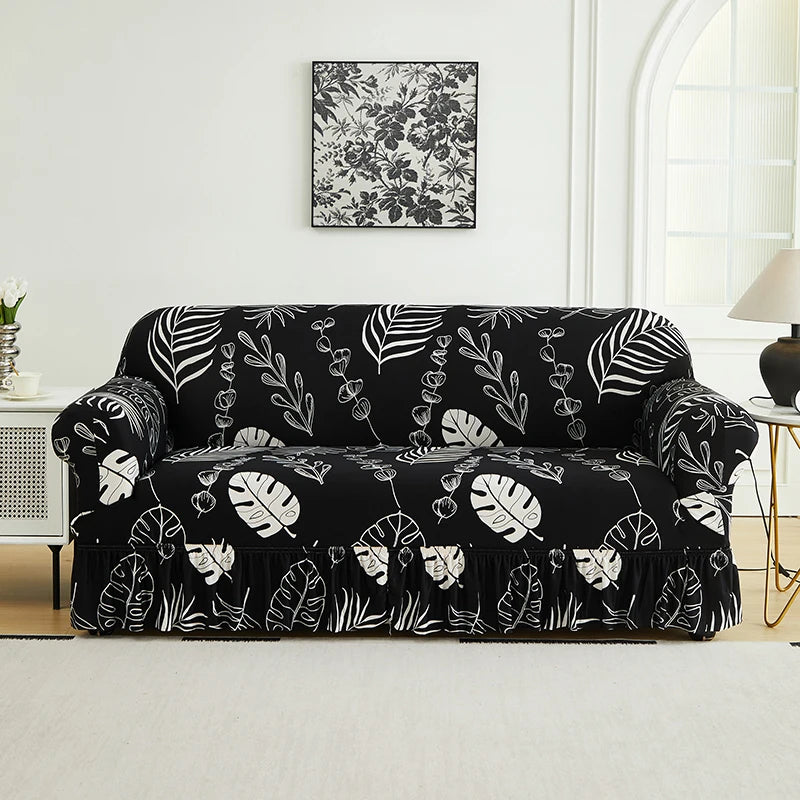 SkirtFit Printed Full Sofa Cover