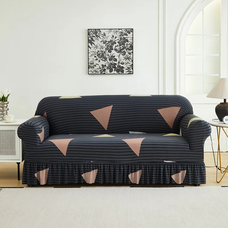 SkirtFit Printed Full Sofa Cover