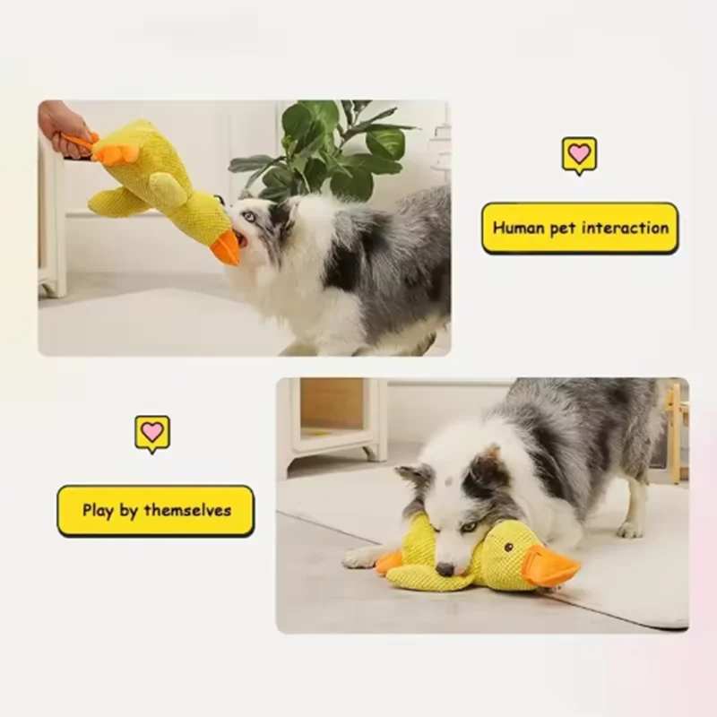 Bouncy Duck Bite Toy – Tough Plush for Grinding & Playtime