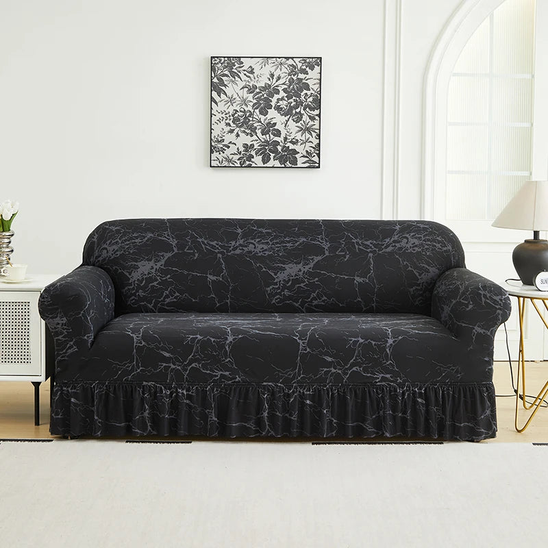SkirtFit Printed Full Sofa Cover